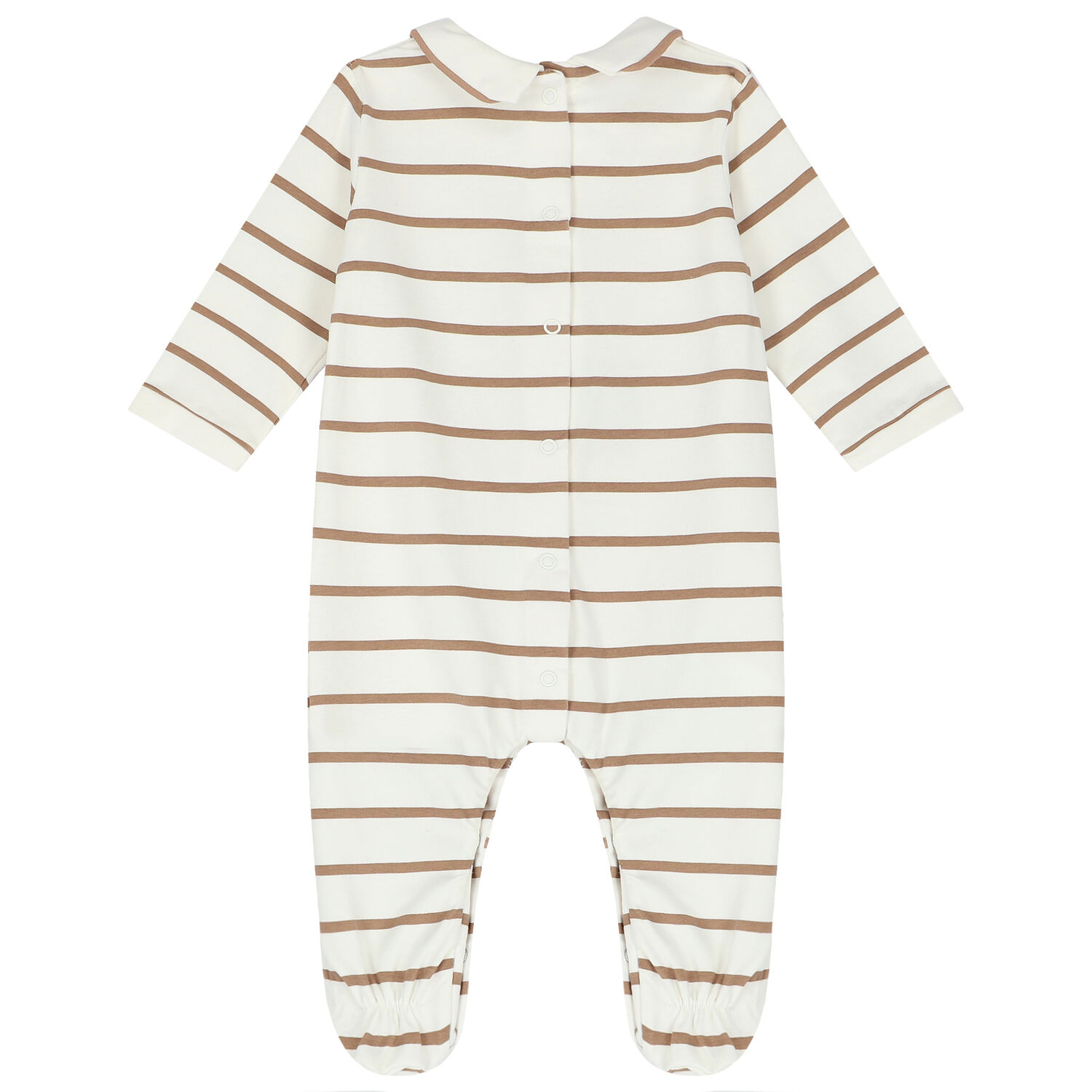 Boys Ivory & Beige Teddy Bear Babygrow, 1, hi-res image number null