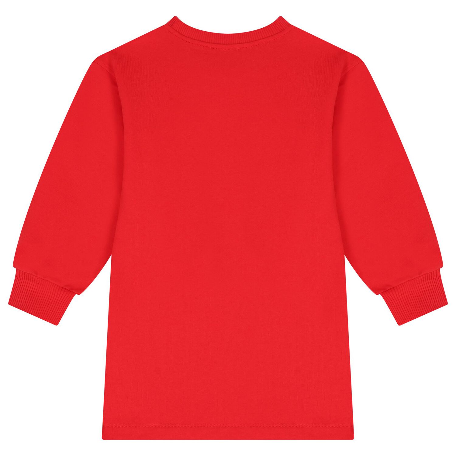 Girls Red Teddy Bear Logo Dress, 3, hi-res