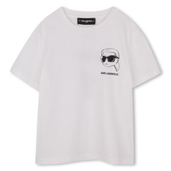 Boys Mini Me White Ikonik Karl Logo T-Shirt