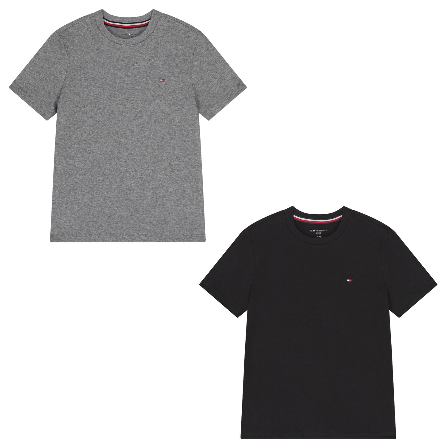 Boys Black & Grey Cotton Logo T-Shirts ( 2-Pack ), 3, hi-res