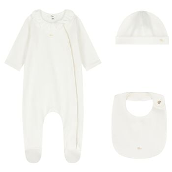 Baby Girls Ivory Babygrow Gift Set