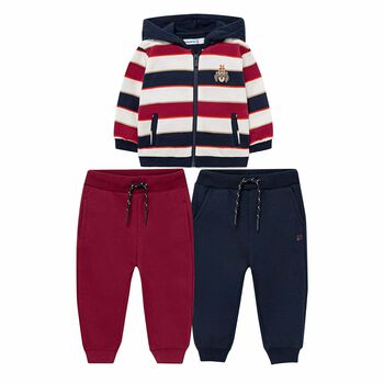 Younger Boys Red & Navy 3 Piece Tracksuit