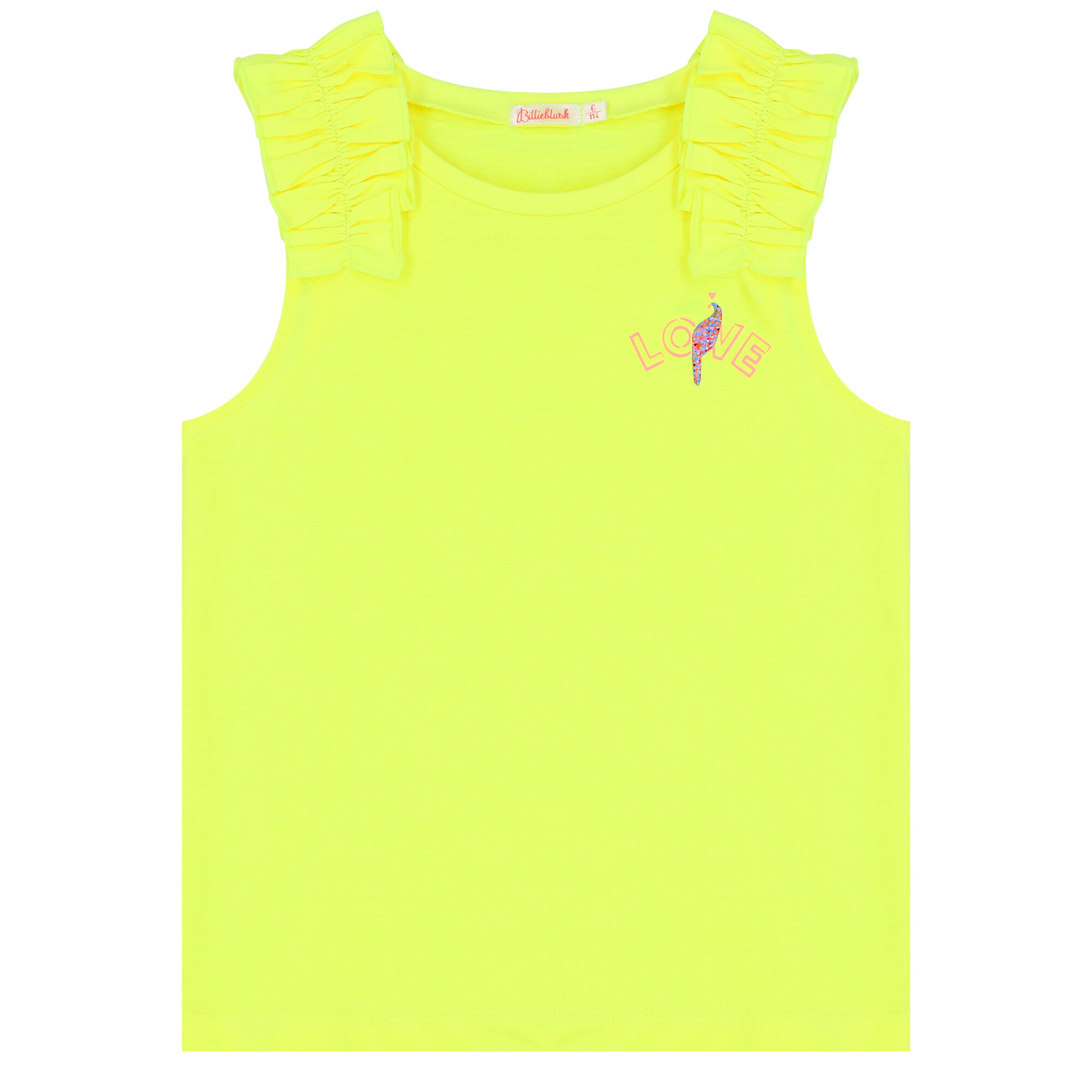 Yellow ruffle shirt discount