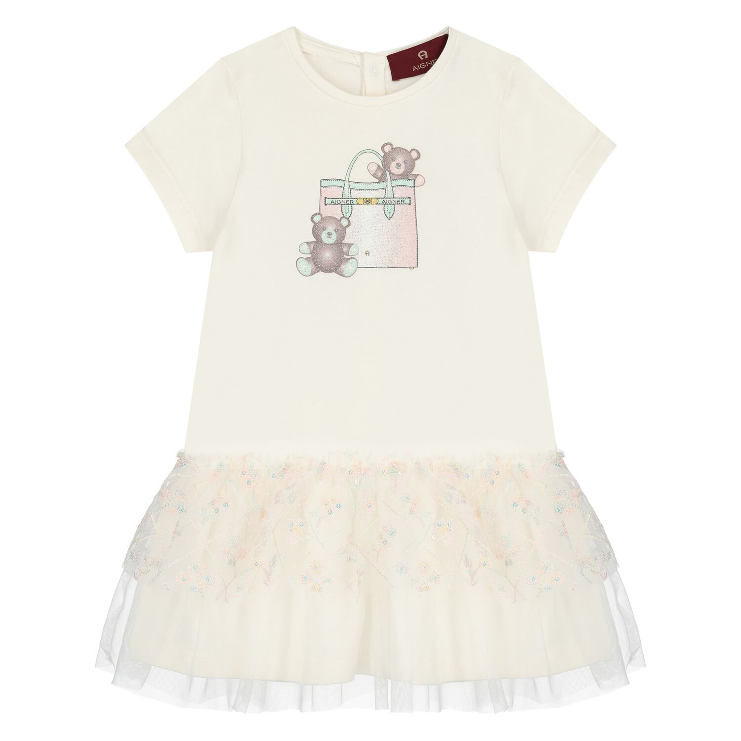 Younger Girls Ivory Bag Dress, 1, hi-res image number null