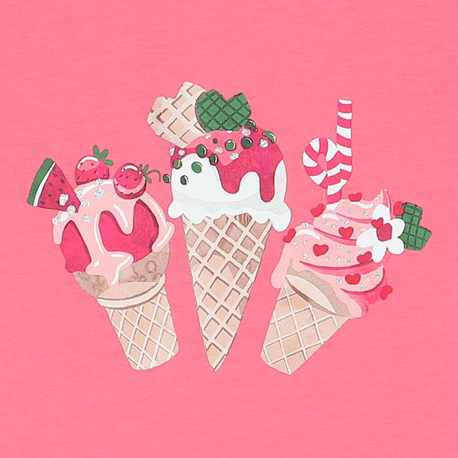 تيشيرت بطبعة ايس كريم باللون تاوردى البينات, 2, hi-res