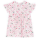 Younger Girls White & Pink Logo Dress, 1, hi-res