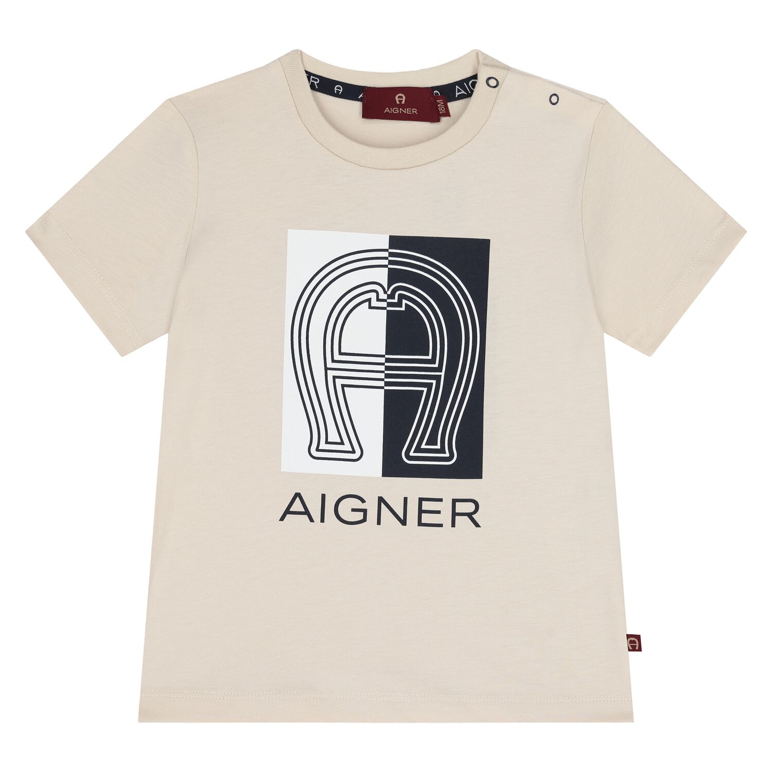 Younger Boys Beige Logo T-Shirt, 1, hi-res image number null
