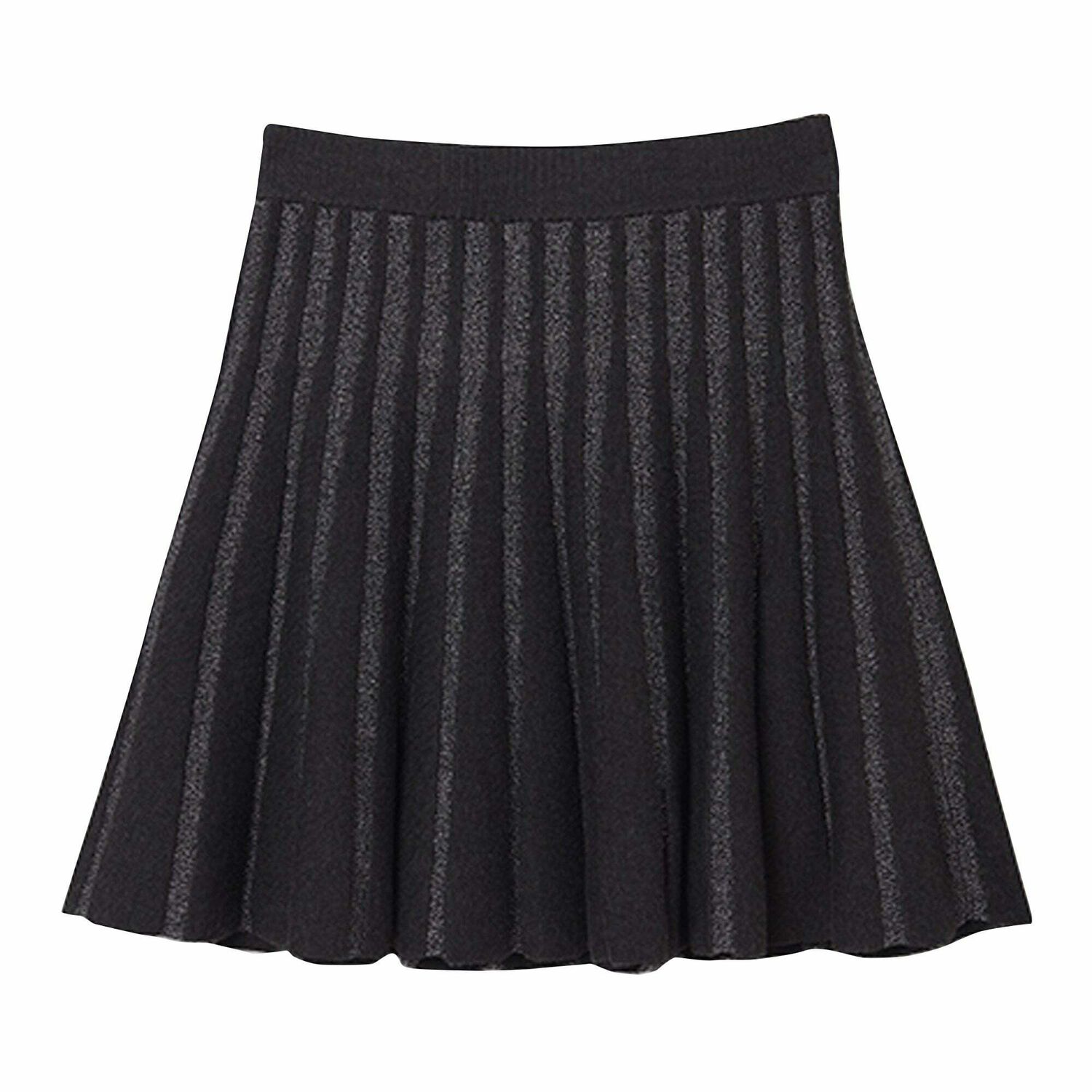 Girl Grey & Silver Knitted Skirt, 1, hi-res