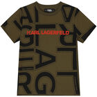 تيشيرت بالشعار باللون الأخضر للأولاد, 1, hi-res