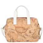 Beige & White Geo Map Baby Changing Bag, 3, hi-res