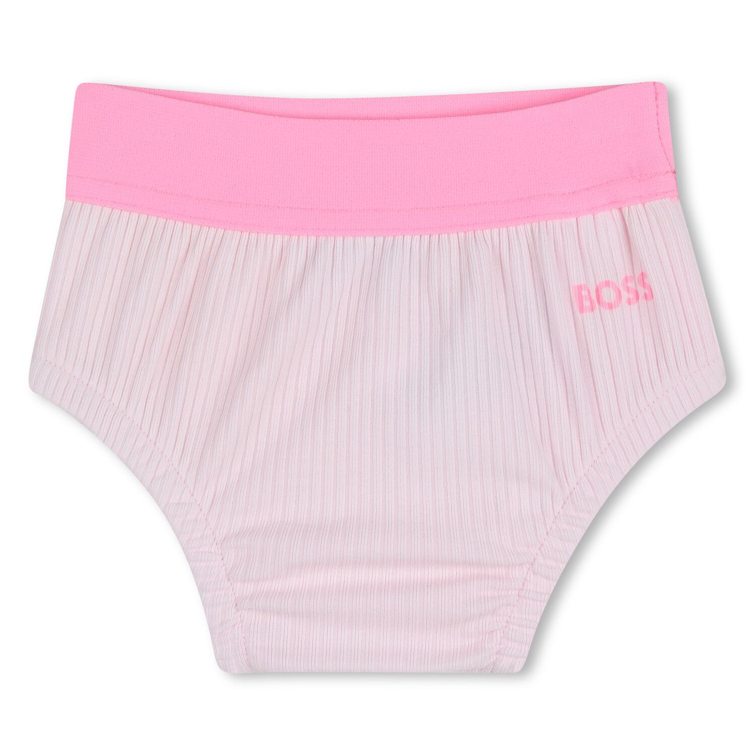 طقم فستان باللون الوردي بشعار للبنات , 1, hi-res