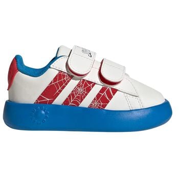 Boys Boys Ivory & Blue Marvel Grand Court Trainers