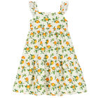Girls Ivory & Orange Dress, 1, hi-res