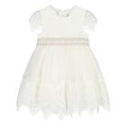 Younger Girls White Bow Dress, 1, hi-res