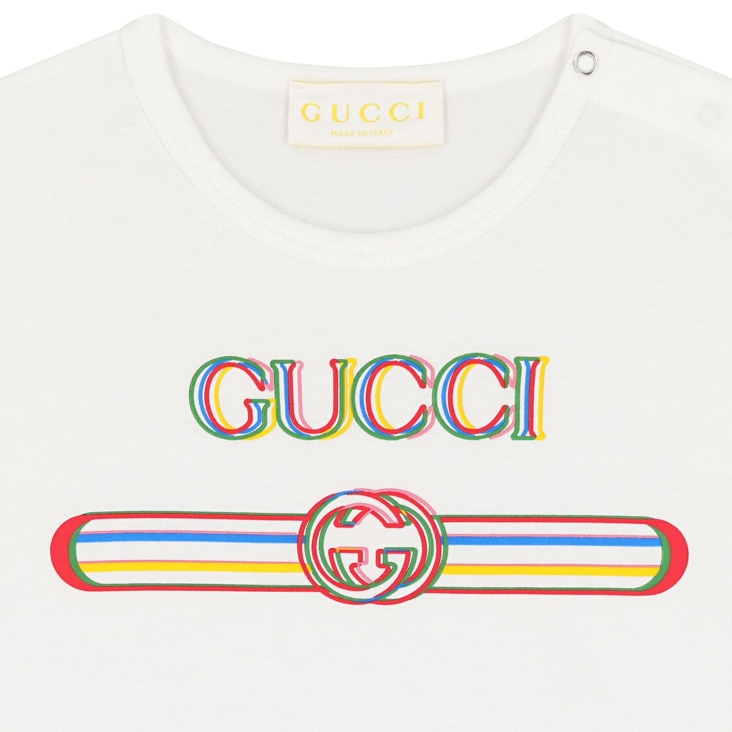 تي شيرت  بنات بالشعار باللون العاجي, 1, hi-res