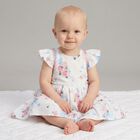 Younger Girls White Florals & Bows Dress, 2, hi-res
