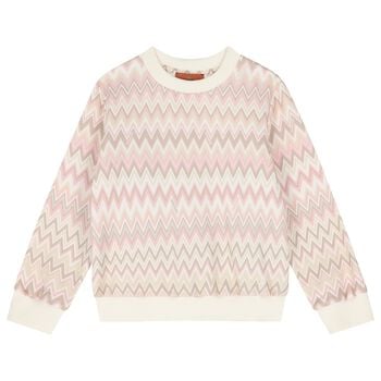 Girls Pink Logo Zig Zag Sweatshirt