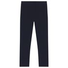 Girls Navy Blue Logo Leggings, 1, hi-res