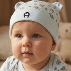 Baby Boys Blue Teddy Bear Logo Hat , 2, hi-res
