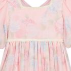 Girls Pink Floral Chiffon Dress, 2, hi-res