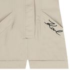 Girls Beige Logo Playsuit, 1, hi-res