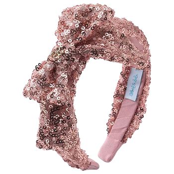 Abel & Lula Girls Pink Sequin Headband, 2 Girls Pink Sequin Headband