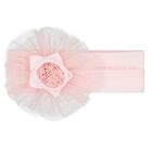 Baby Girls White & Pink Flower Headband, 1, hi-res