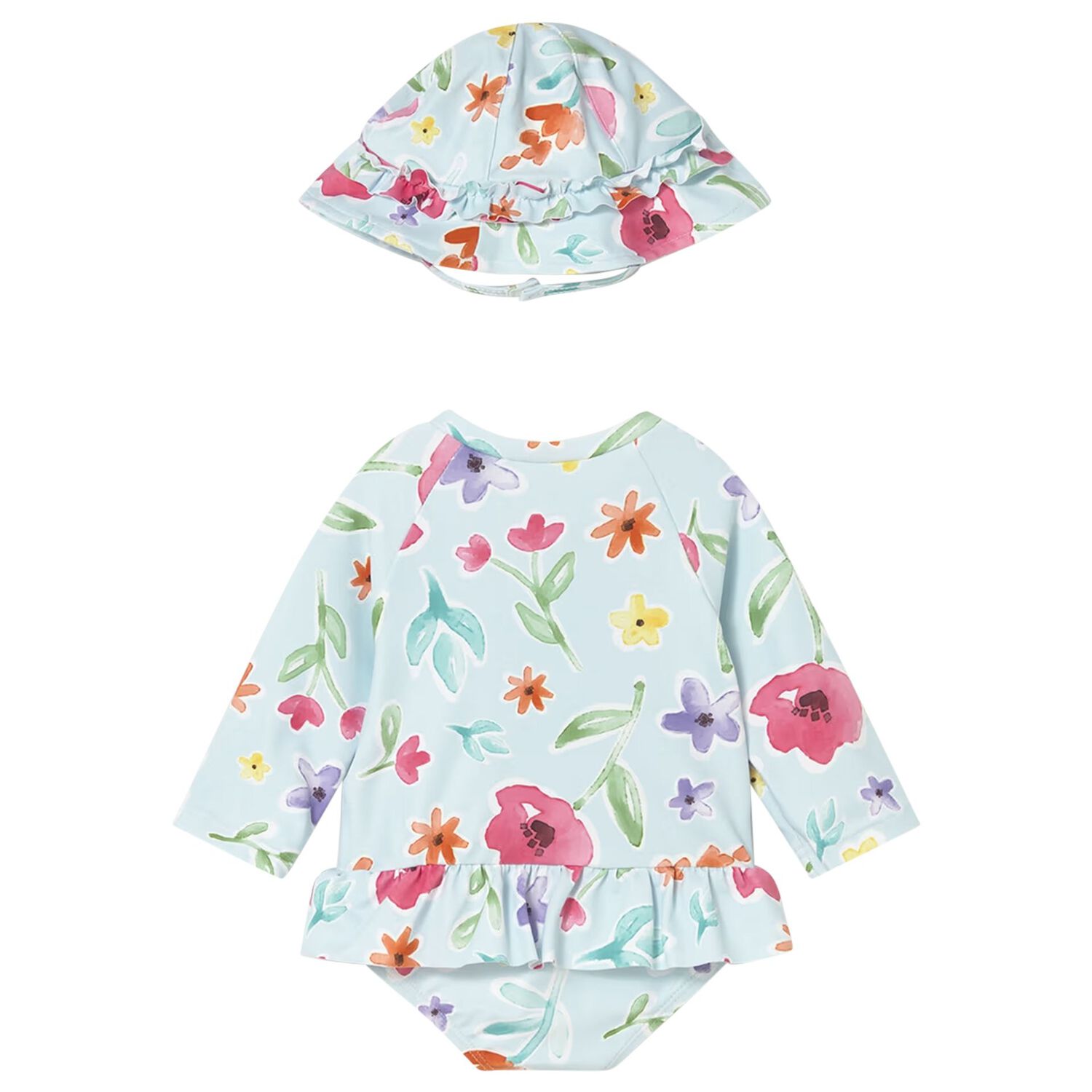 طقم ملابس سباحه للبنات الرضع  باللون الوردي المرجاني , 1, hi-res