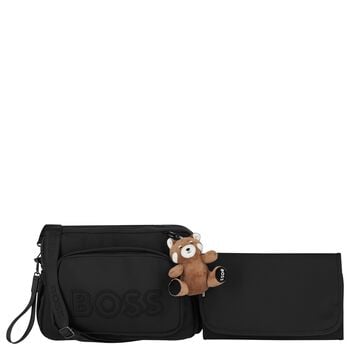 Black Logo Red Panda Baby Changing Bag