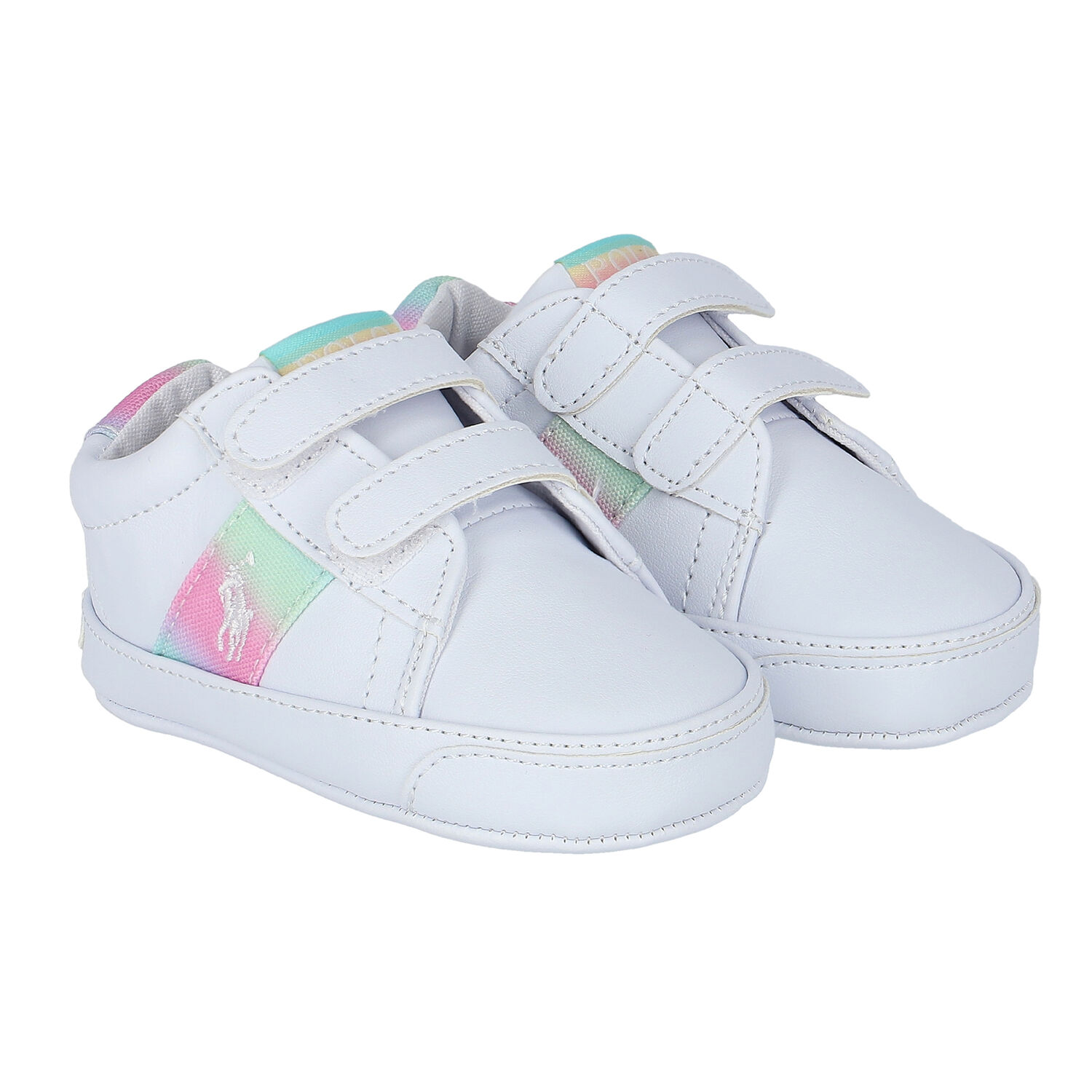 Baby Girls White Logo Pre Walker Shoes, 1, hi-res
