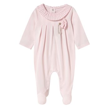 Baby Girls Pink Striped Babygrow