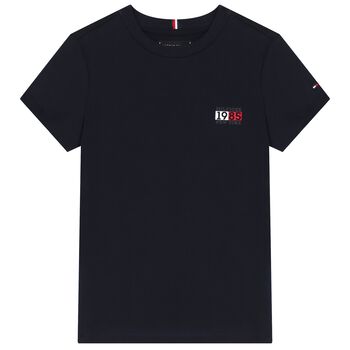 Boys Navy Blue Logo T-Shirt