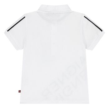 Younger Boys White Logo Polo Shirt