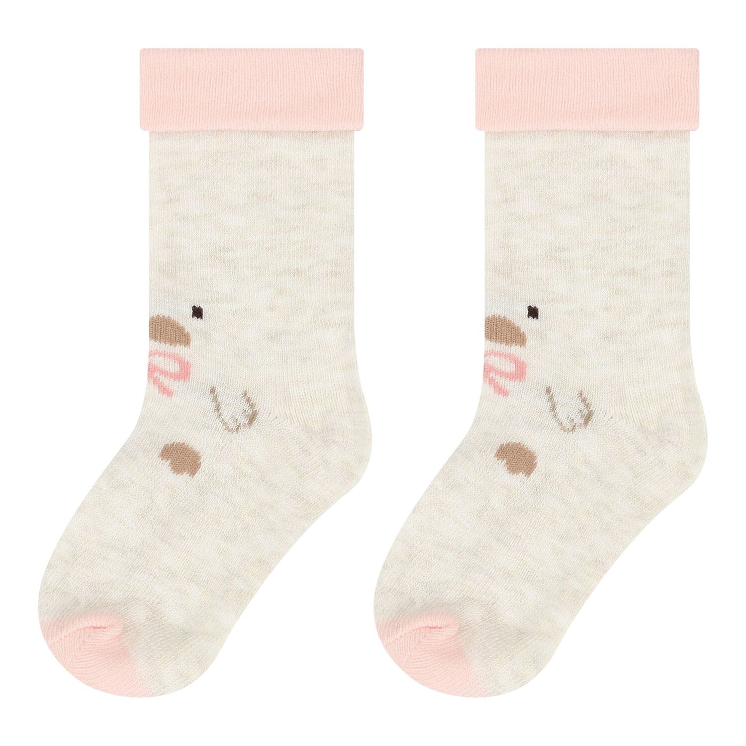 Baby Girls Pink & Ivory Socks ( 4-Pack ), 2, hi-res