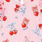 Younger Girls Pink Cherry Dress, 1, hi-res
