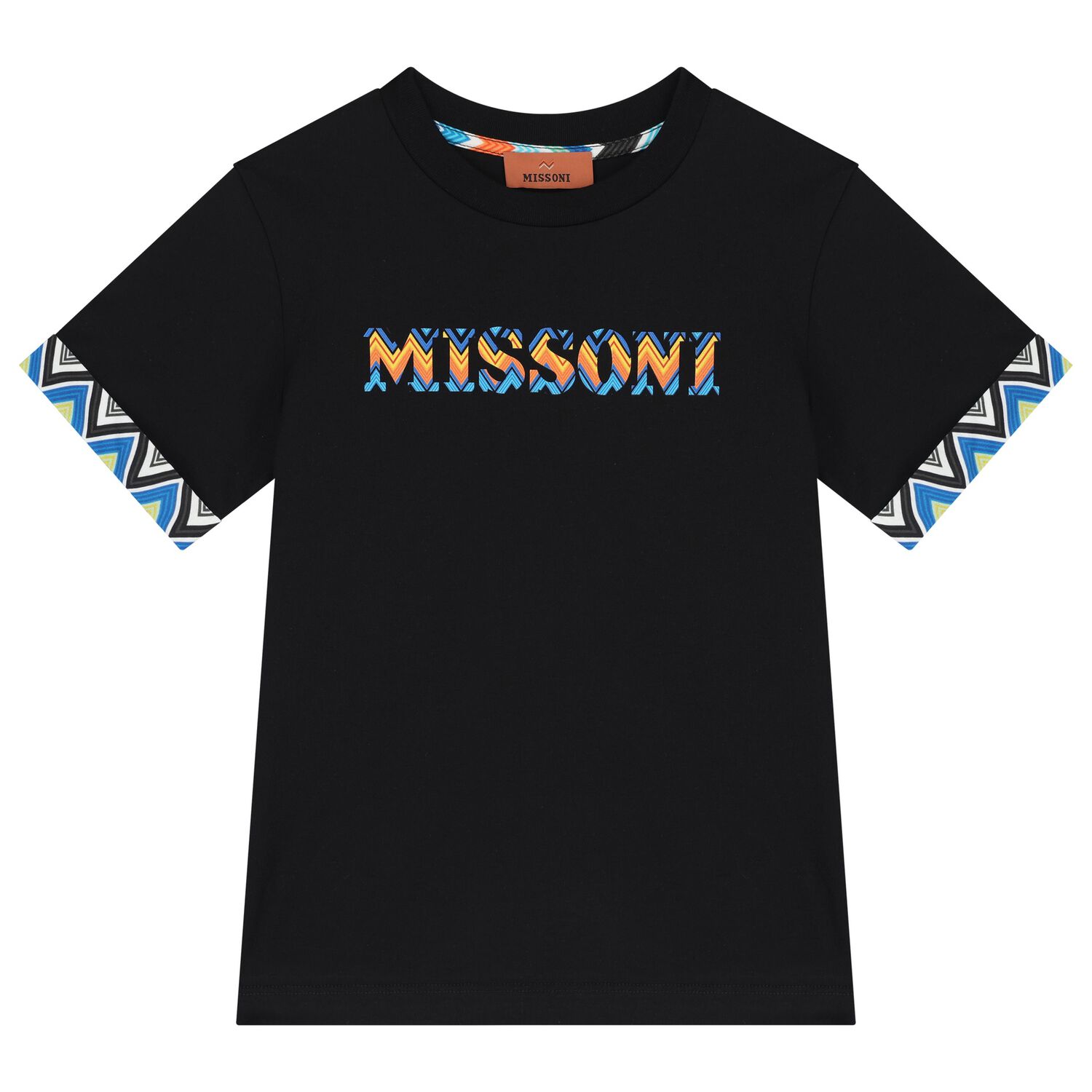 تيشيرت أولاد بالشعار باللون الأسود, 2, hi-res