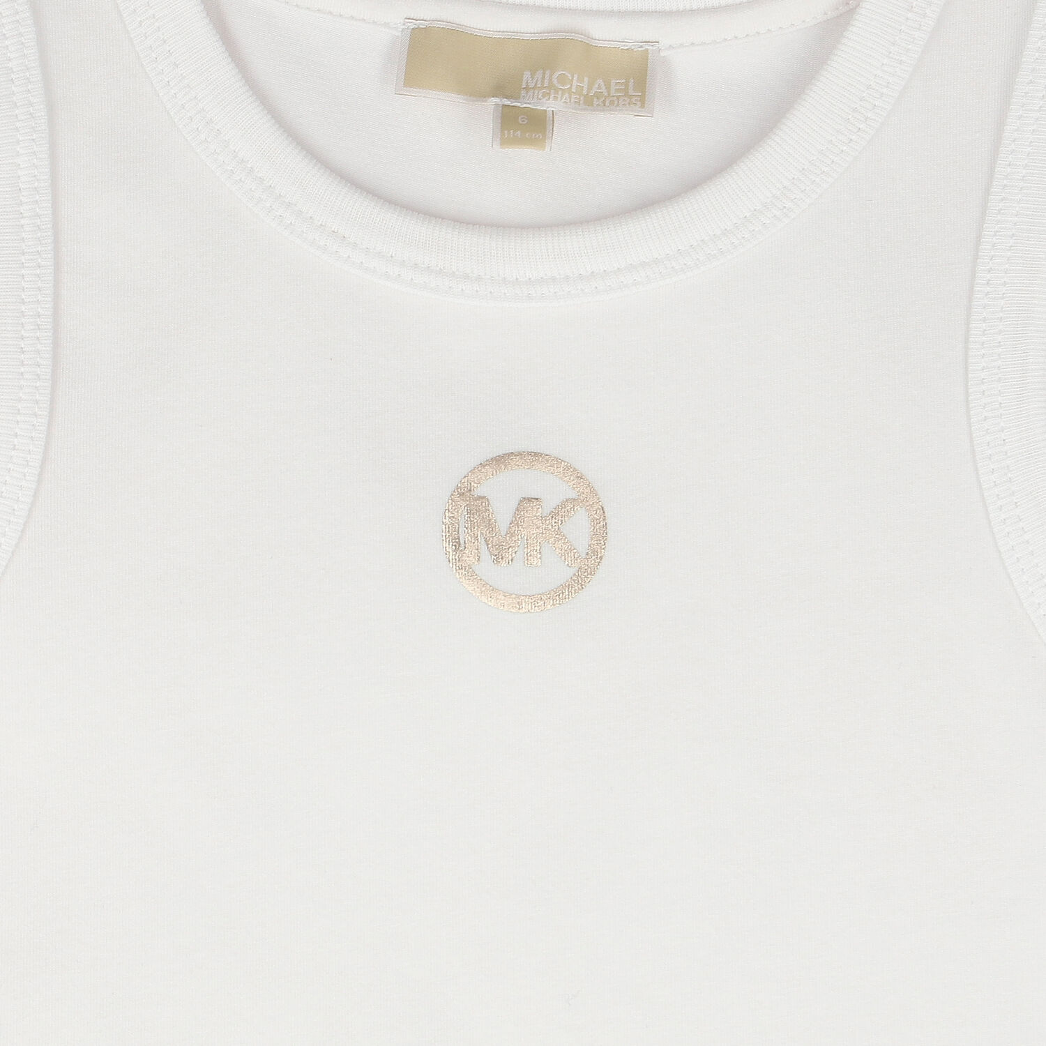 Girls White Logo Sleeveless Top, 1, hi-res