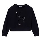 Girls Black Sequins Long Sleeve Top, 1, hi-res