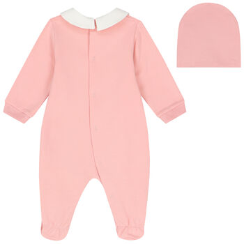 Pink Teddy Bear Logo Babygrow Gift Set