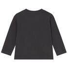 Younger Boys Black Fox Long Sleeve Top, 2, hi-res
