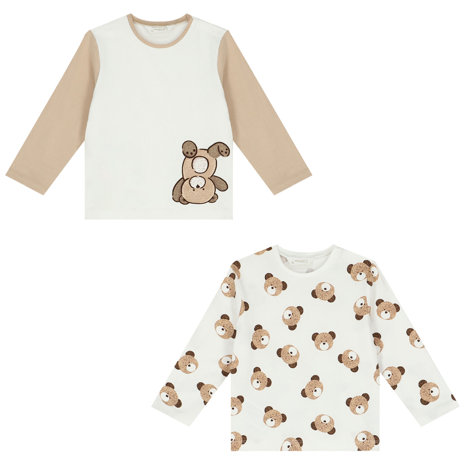 Baby Boys Ivory & Beige Long Sleeve Tops ( 2-Pack )&Acirc;&nbsp;, 1, hi-res