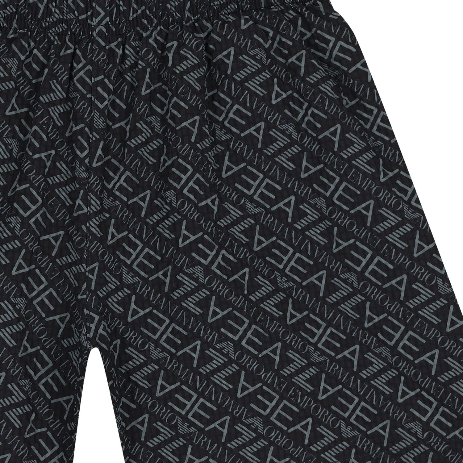 شورت سباحه للاولاد بالشعار باللون الاسود , 1, hi-res