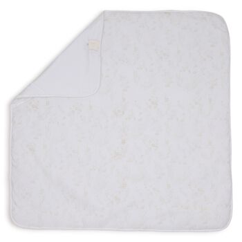 White & Beige Toile de Jouy Baby Blanket