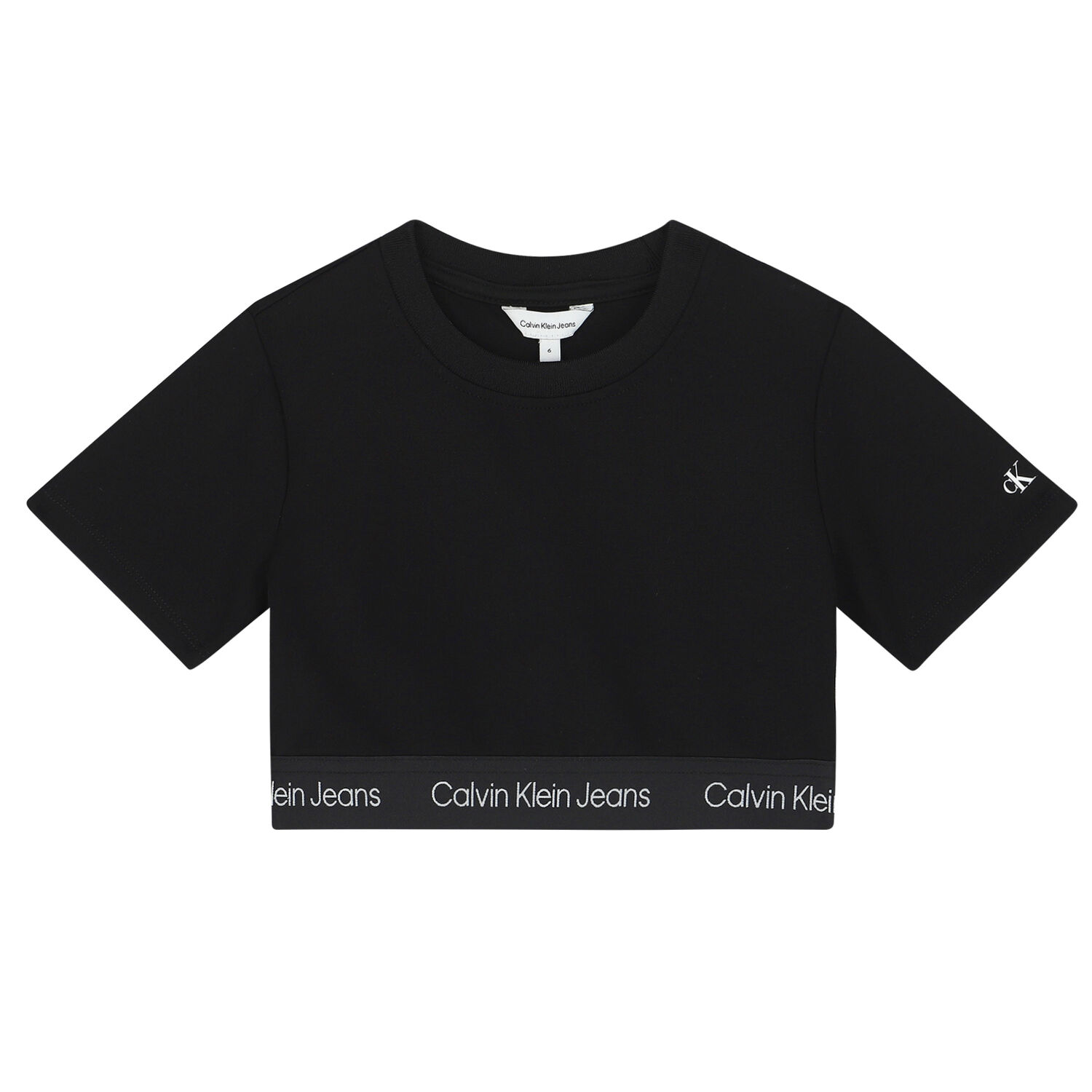 تيشيرت بالشعار باللون الأسود للبنات, 2, hi-res