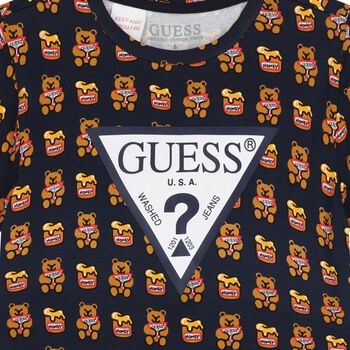 تي شيرت بالشعار باللون الكحلى 