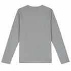 Boys Grey Logo Long Sleeve Top, 1, hi-res