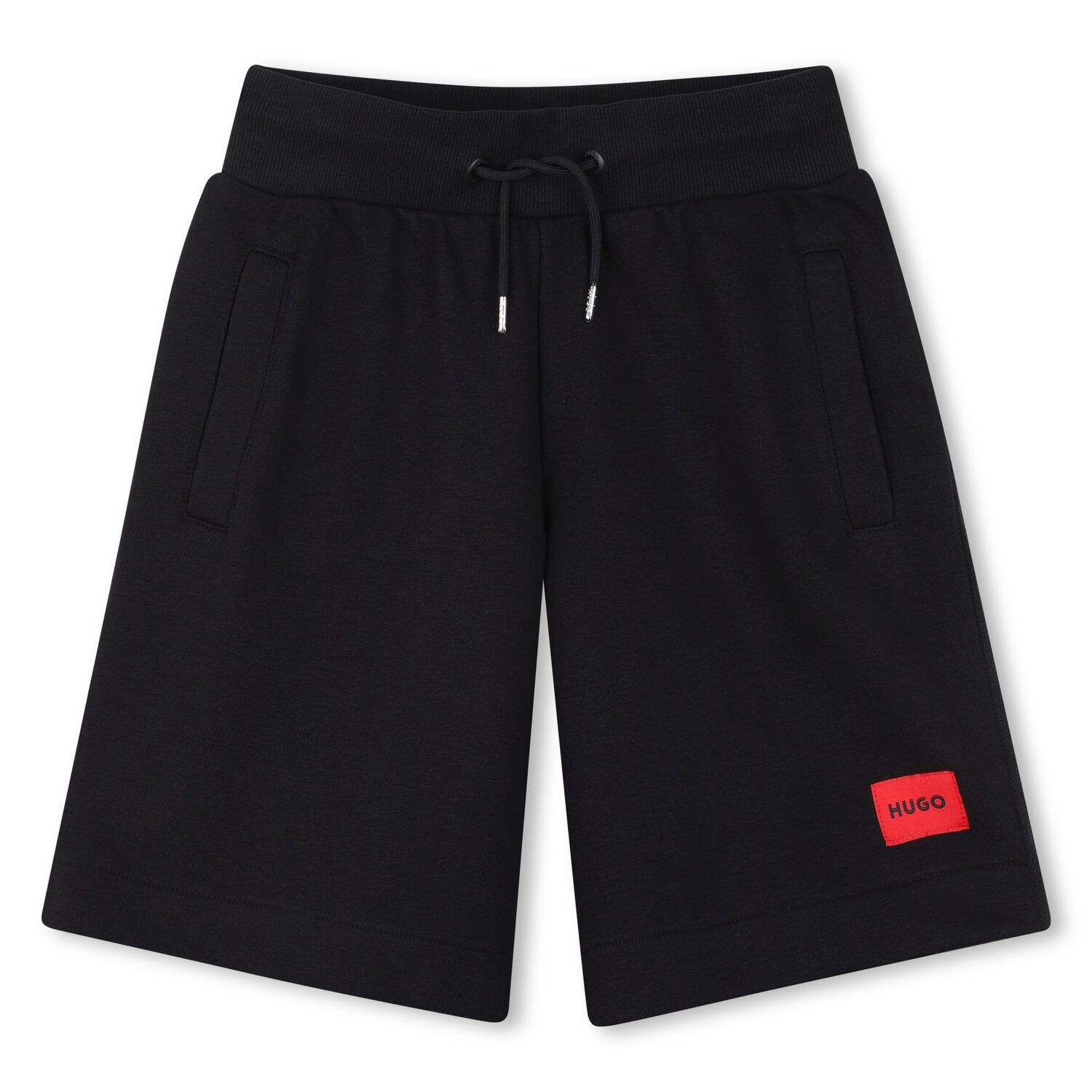 Boys Black Logo Shorts, 1, hi-res