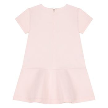 Younger Girls Pink Floral Logo Dress