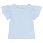 طقم تنورة بنات مخطط باللون الأزرق والأبيض, 1, hi-res