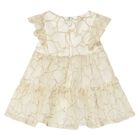 Baby Girls Beige Heart Tulle Dress, 1, hi-res